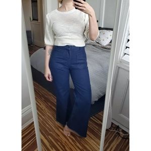 High waisted Denim Sailor Pants